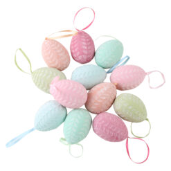 Set 12 oua din plastic 4x6 cm, culori pastel