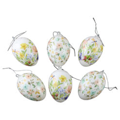 Set 6 oua din plastic 4x6 cm, flori de camp