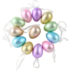 Set 12 oua din plastic 3x4 cm, sidefate pastel