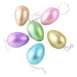 Set 6 oua din plastic 4x6 cm, colorate pastel