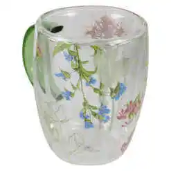 Alternative view of Cana de sticla cu perete dublu, 350 ml, "The colors of nature", in cutie decorativa