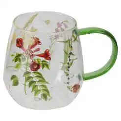 Cana de sticla cu perete dublu, 530 ml, "The colors of nature", in cutie decorativa