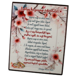 Placheta decorativa MDF "Boldog hazassagi evfordulot!..." 20 x 25 cm