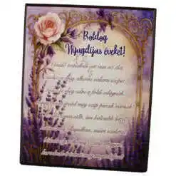 Placheta decorativa MDF "Boldog Nyugdijas eveket!..." 20 x 25 cm