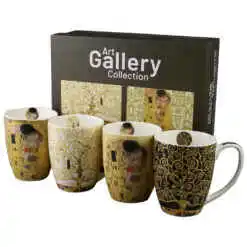 Alternative view of Set 4 cani din portelan 360 ml, "Art Gallery" de Gustav Klimt