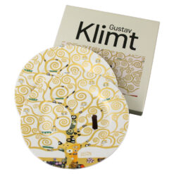 Set 2 farfurii desert 19 CM "Tree of Life" ecru, de Gustav Klimt, in cutie decorativa