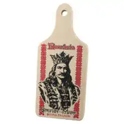 Tocator decorativ "Romania / Stefan cel Mare - Scutul Moldovei" 9.5 x 23 cm