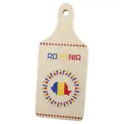 Tocator decorativ "Romania" 9.5 x 23 cm - Harta Romaniei Tricolor