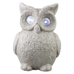 Figurina Bufnita din ceramica, lampa solara 12 x16 cm