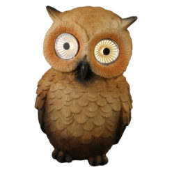 Figurina Bufnita din rasina, cu lampa solara, 13 cm