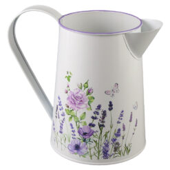 Cana din metal 10 x 17 cm, Flori mov & Fluturi