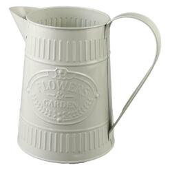 Cana din metal 10 x 17 cm "Flowers & Garden", crem