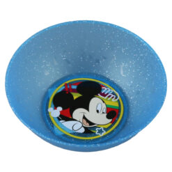 Farfurie adanca din plastic, Mickey Mouse Joy cu sclipici, 13 x 4 cm