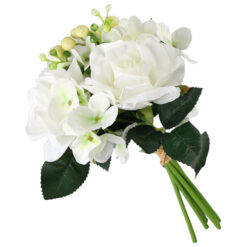 Alternative view of Buchet artificial cu hortensie si bobite 30 cm, alb