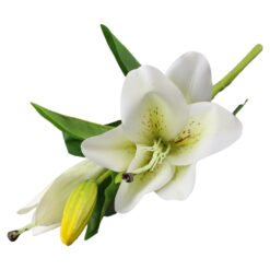 Floara artificiala Crin cu boboc 39 cm, Alb/Crin