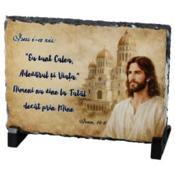 Placa ardezie "Isus i-a zis: Eu sunt calea...", 19 x 14 cm