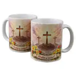 Alternative view of Cana ceramica de Paste "Hristos a inviat! 330 ml, Golgota