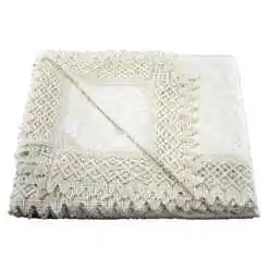 Fata de masa traditionala din bumbac 160x120 CM Crem