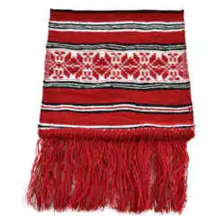 Stergar artizanal traditional 40x17 cm, Rosu/Alb/Negru