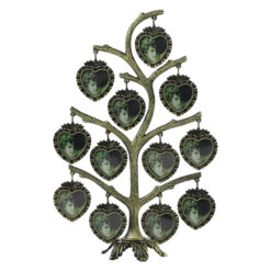 Rama foto Copacul Vietii din metal 12 poze 3x3 CM, Vintage, 17x27 CM