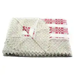 Fata de masa artizanat 220x160 CM Crem/Rosu, 80 % bbc, 20 % acril