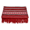 Stergar artizanal traditional 100x45 cm, Rosu/Alb/Negru, cu franjuri