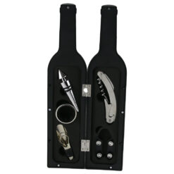 Set 5 accesorii de vin in cutie cu forma de sticla 32 CM
