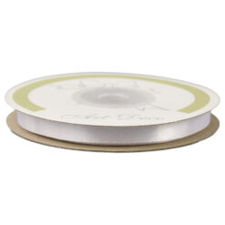 Rola panglica satin Alb 6 mm x 25 m, Art Deco