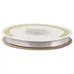 Rola panglica satin Alb 6 mm x 25 m, Art Deco