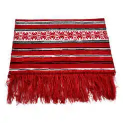 Servetel artizanal traditional 50x40 cm, Rosu/Alb/Negru