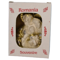 Alternative view of Statueta din ipsos Sfanta Familie 11 x 6 x 14 cm alb / auriu, in cutie