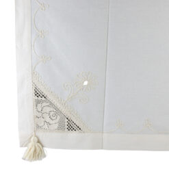 Fata de masa tip runner din bumbac 50 x 180 cm, cu dantela si broderie