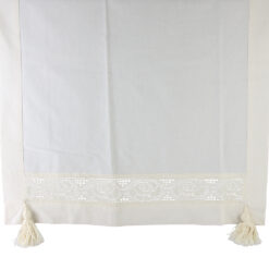 Fata de masa tip runner din bumbac 50 x 180 CM, cu dantela trandafir si franjuri