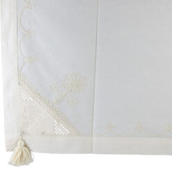 Fata de masa rustica din bumbac 90 x 90 cm, cu dantela si franjuri