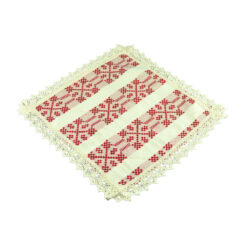 Fata de masa artizanat 30x30 CM Crem/Rosu, 80 % bbc, 20 % acril