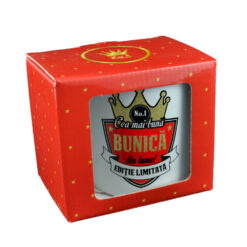 Cana ceramica Boss nr.1, 300 ml "Cea mai buna bunica din lume!", in cutie decorativa