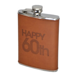 Plosca din inox cu husa confectionata din piele sintetica - Design Happy 60th