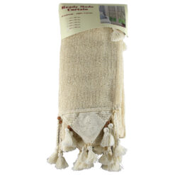 Alternative view of Perdea rustica din bumbac 140 x 180 cm, cu dantela si margele din lemn