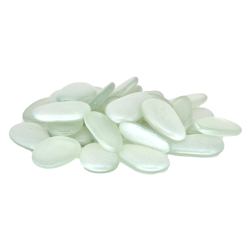 Pietre de sticla decorative Alb mat - 500 gr