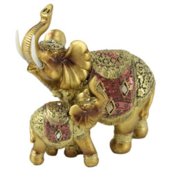 Alternative view of Figurina elefant din rasina aurie 15 cm