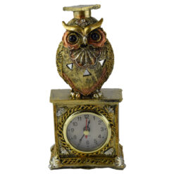 Ceas de masa din rasina decorat cu bufnita 20 CM - Cadou de absolvire