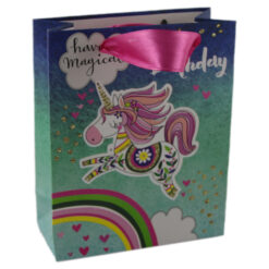 Punga cadou din hartie 11x14 CM  "Have a magical birthday" Unicorn