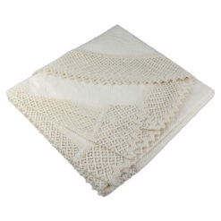 Fata de masa traditionala din bumbac, ovala, 300x160 CM, Crem