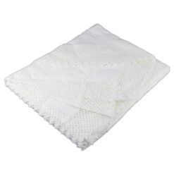 Fata de masa traditionala din bumbac, ovala, 260x160 CM, Alb