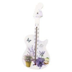 Termometru din lemn Chitara 26 CM Lavanda