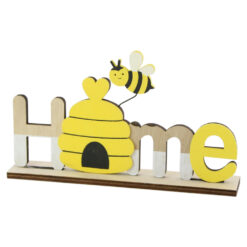 Decoratiune din lemn cu albinuta "Home" 22x13 CM