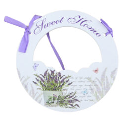 Ornament perete/usa din lemn 16 CM "Sweet Home", lavanda