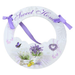 Alternative view of Ornament perete/usa din lemn 16 CM "Sweet Home", lavanda