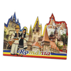 Alternative view of Magnet frigider din lemn Romania 10x7 CM