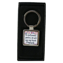 Breloc personalizat "Iti multumesc Prietena" metalic